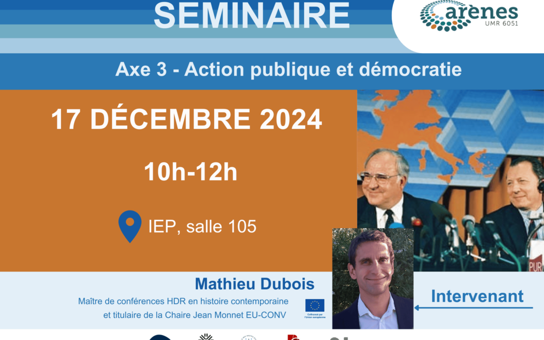Le modèle économique et social européen, avec Mathieu Dubois – Séminaire Axe « Action publique »