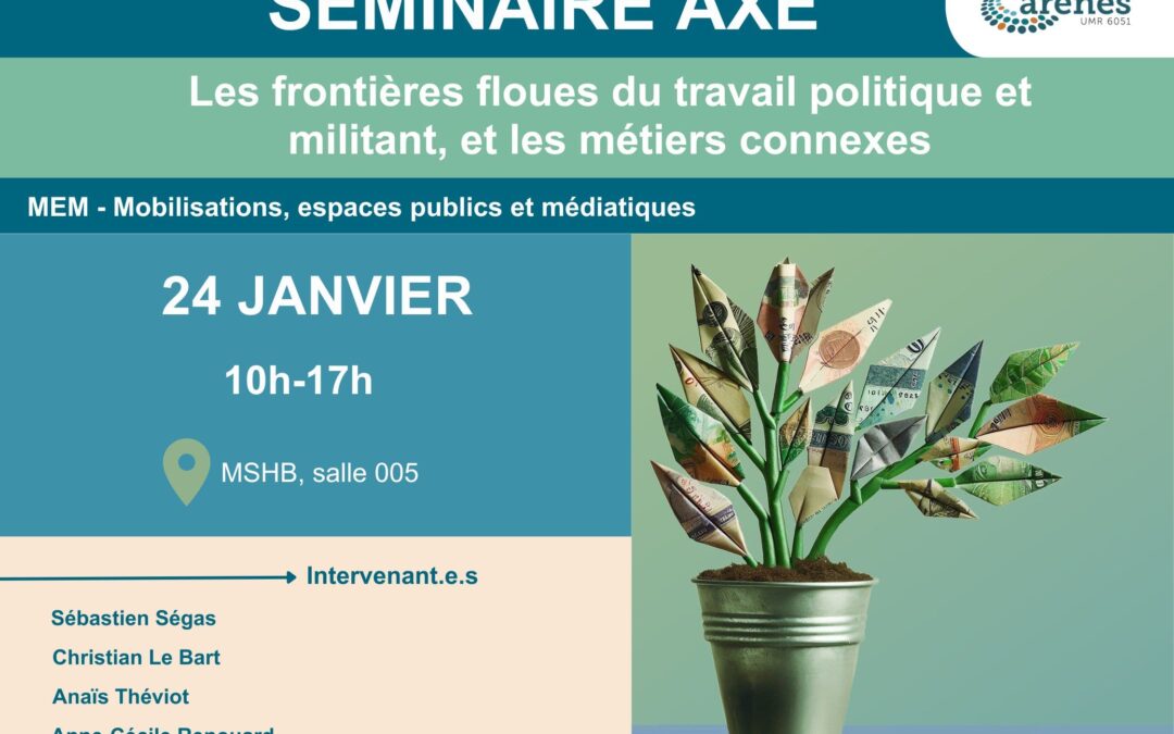 Les frontières floues du travail politique et militant – Séminaire d’axe « Mobilisations, espaces publics et médiatiques » 24/01