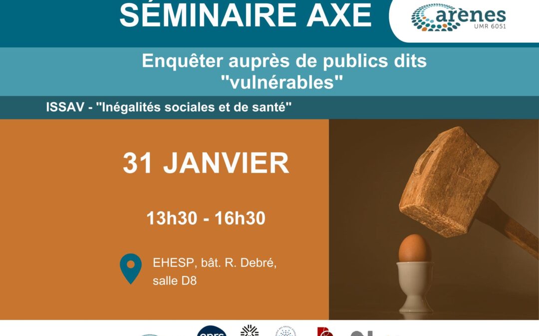 Enquêter auprès de publics dits « vulnérables » – Séminaire d’axe « Inégalités sociales et de santé »