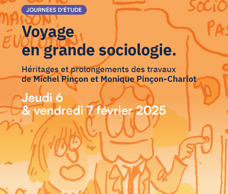 Dessin à la main des sociologues en train de sonner à une oprte